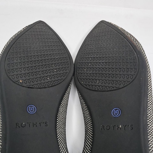 Womens Rothys The Point Black White Python Pointed Toe Ballet Flat Retired 8.5 - Picture 14 of 14